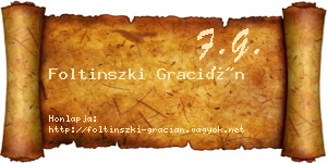 Foltinszki Gracián névjegykártya